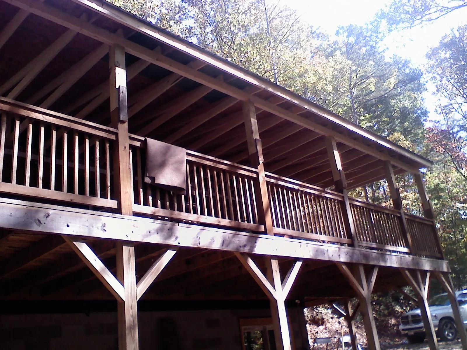 Timber framing under a new elevated porch and deck — Roof Leak Repair in Honesdale by Roofing Brothers